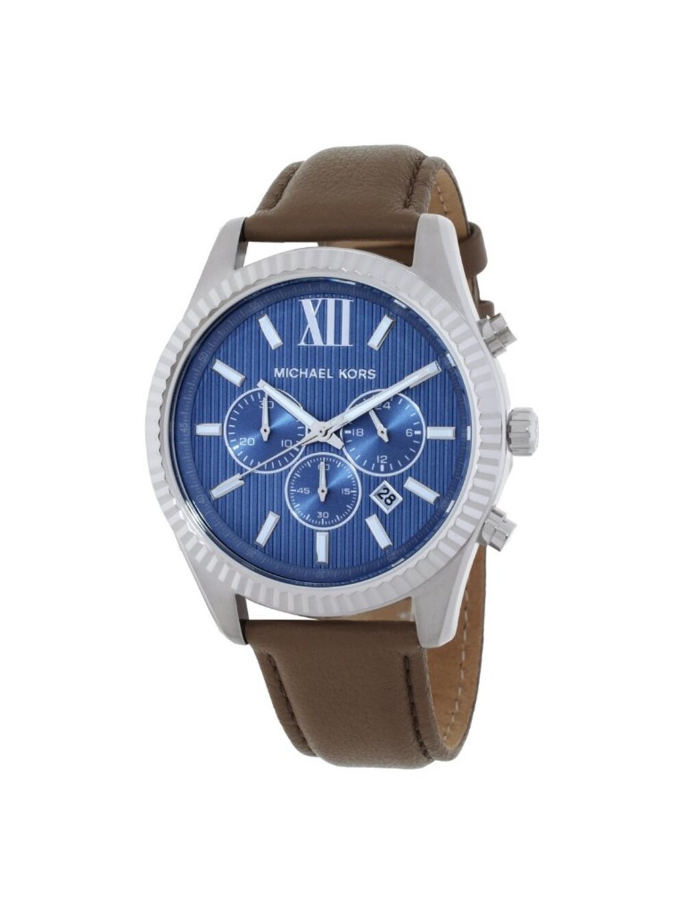 NWT Michael Kors Oversized Lexington Chronograph Quartz Blue Dial Men's Watch